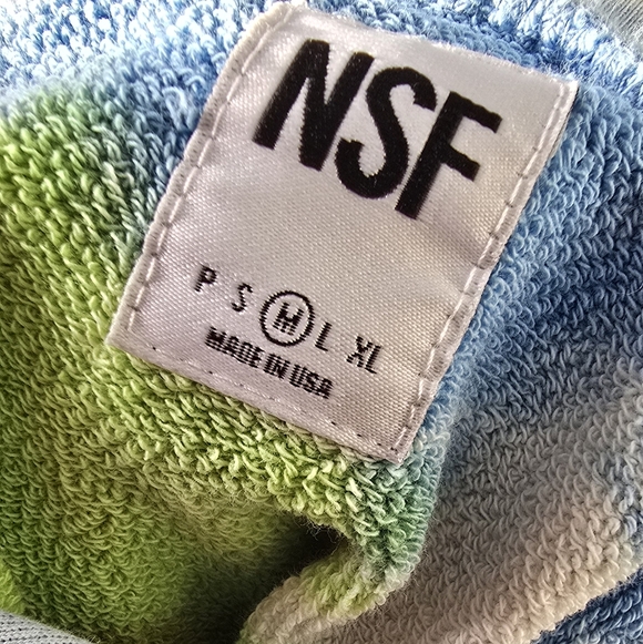 NSF Skittles Tie Dye Lisse Hoodie Women M Made In USA with Drawstrings - Picture 8 of 10